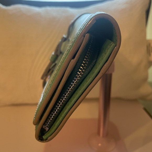 Burberry Blue Label Leather Wallet Lime Green Nova Check Lined Japan Luxury - Picture 13 of 17